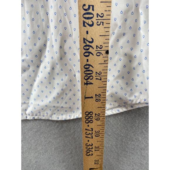 Zanetti Shirt Men 14.5 32/33 Button Down White Triangle Printed Long Sleeve‎ - Picture 11 of 14